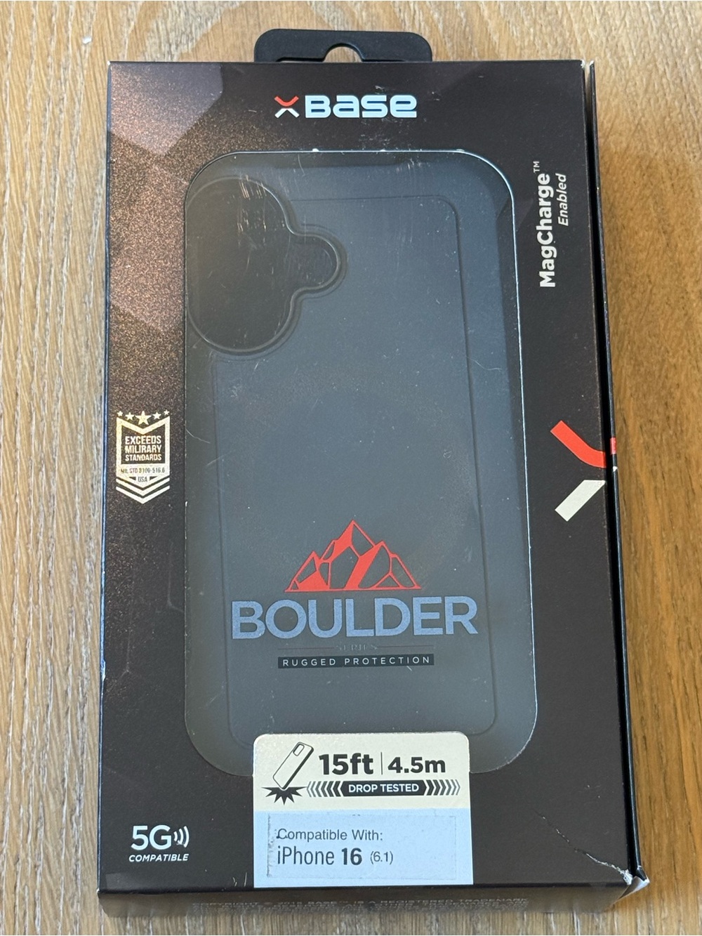 New xBase Boulder Rugged Protection iPhone 16 Case 6.1 case - Black